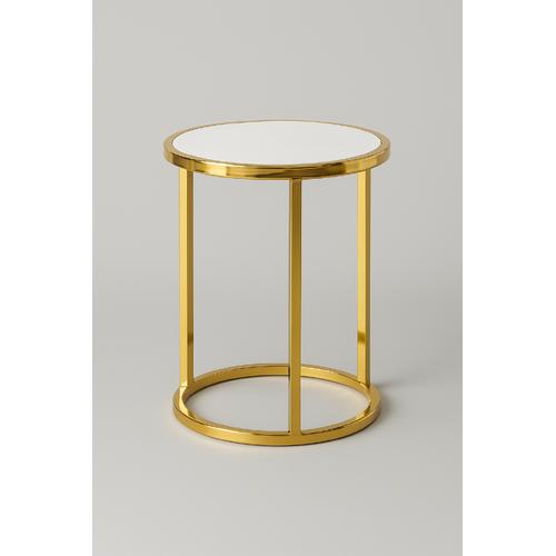 Çini Karo Uyumlu Gold Renk Metal Sehpa