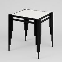Çini Karo Uyumlu Siyah Renk Metal Sehpa - 40x40 cm Kare 