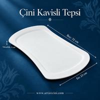 Çini Kavisli Tepsi  -  32x23 cm