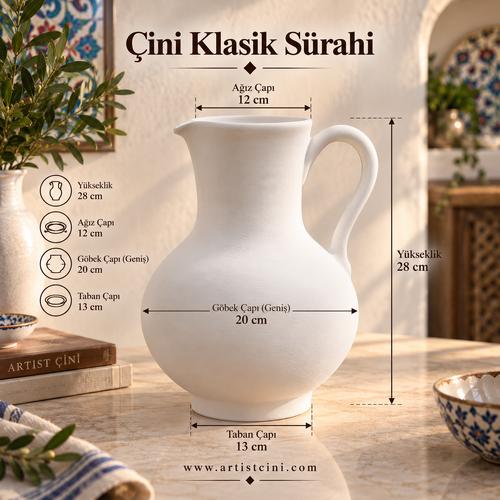 Çini Klasik Sürahi - 28 cm