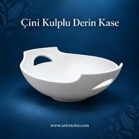 Çini Kulplu Derin Kase - 31x28x10 cm
