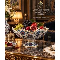 Çini Özel Kesim Ayaklı Kase – Model 1 - 30 cm