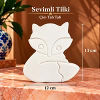 Çini Sevimli Tilki Tab Tab - 13x12 cm