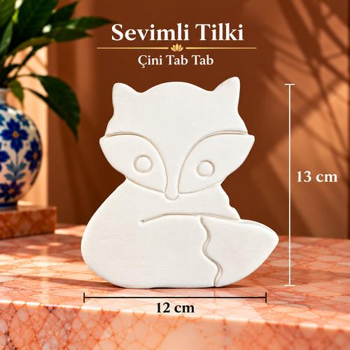 Çini Sevimli Tilki Tab Tab - 13x12 cm