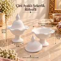 Çini Şekerlik – Ayaklı Rölyefli