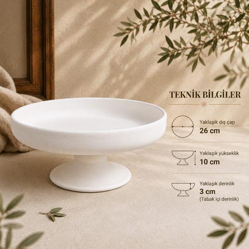 Çini Sunumluk Ayaklı Düz (26 CM. Çap)