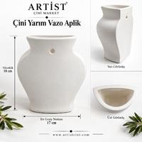 Çini Yarım Aplik Vazo