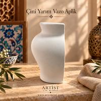Çini Yarım Aplik Vazo