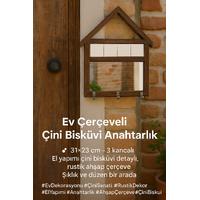 Ev Çerçeveli Aynalı Çini Bisküvi Anahtarlık