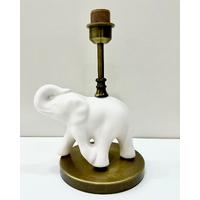 Fil Çini Bisküvi Eskitme Duy Aparatlı Abajur (Şapkasız 35 cm)