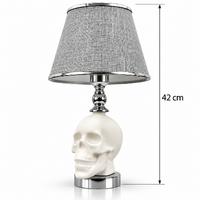 Kuru Kafa Çini Abajur – Krom Renk | Şapkalı 42 cm