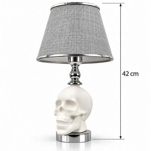 Kuru Kafa Çini Abajur – Krom Renk | Şapkalı 42 cm