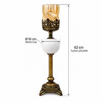 Kandil Koleksiyonu Kehribar Şamdan — 62 cm