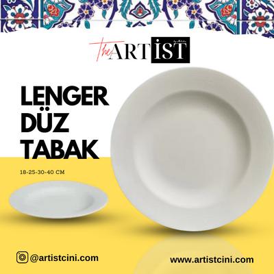 Lenger Çini Tabak Düz - Çini Bisküvi 25 Cm.