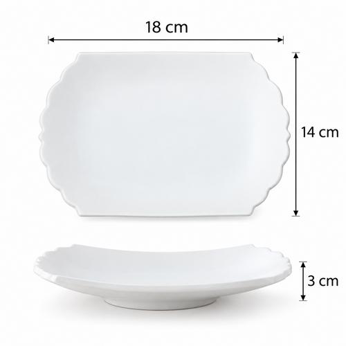 Rölyefli Dikdörtgen Çini Tabak - 18 cm