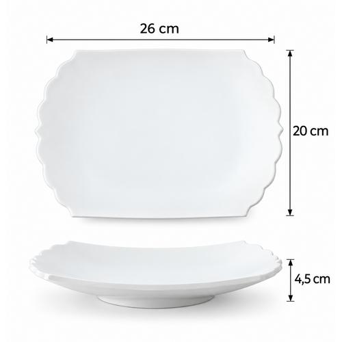 Rölyefli Dikdörtgen Çini Tabak - 26 cm