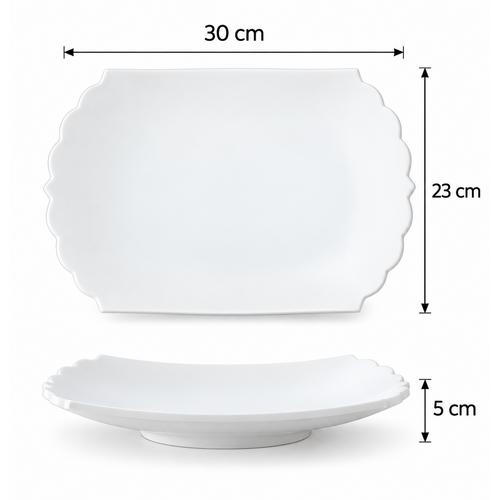 Rölyefli Dikdörtgen Çini Tabak - 30 cm