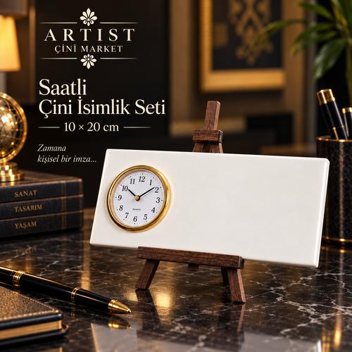 Saatli Çini İsimlik Seti – 10 × 20 cm