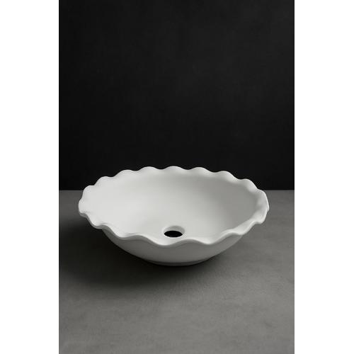 Seramik Lavabo Rölyefli Ham Bisküvi ( 40 cm çap )