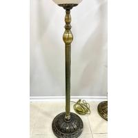 Tek Top Bisküvili Lambader -15 cm Çini Bisküvi - Eskitme  Duy Set - 40 Cm Abajur Şapka