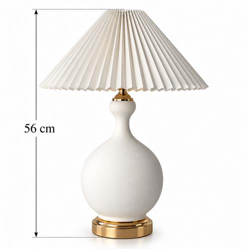Topuz Abajur – 30 cm Çini Bisküvi Gold Detaylı 