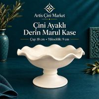 Çini Ayaklı Derin Marul Kase – 18 cm