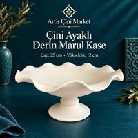 Çini Ayaklı Derin Marul Kase – 25 cm