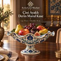 Çini Ayaklı Derin Marul Kase – 30 cm