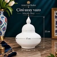 Çini Ham Bisküvi Uzay Vazo 20cm.