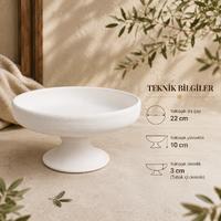 Çini Sunumluk Ayaklı Düz (22 CM. Çap)